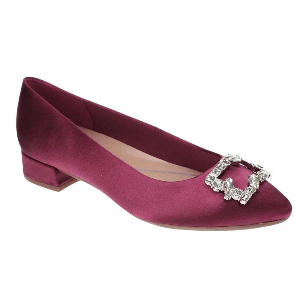 Easy Spirit Women's Eflex Carisma Pointy Toe Low Heel Pumps Ruby Satin Size 8